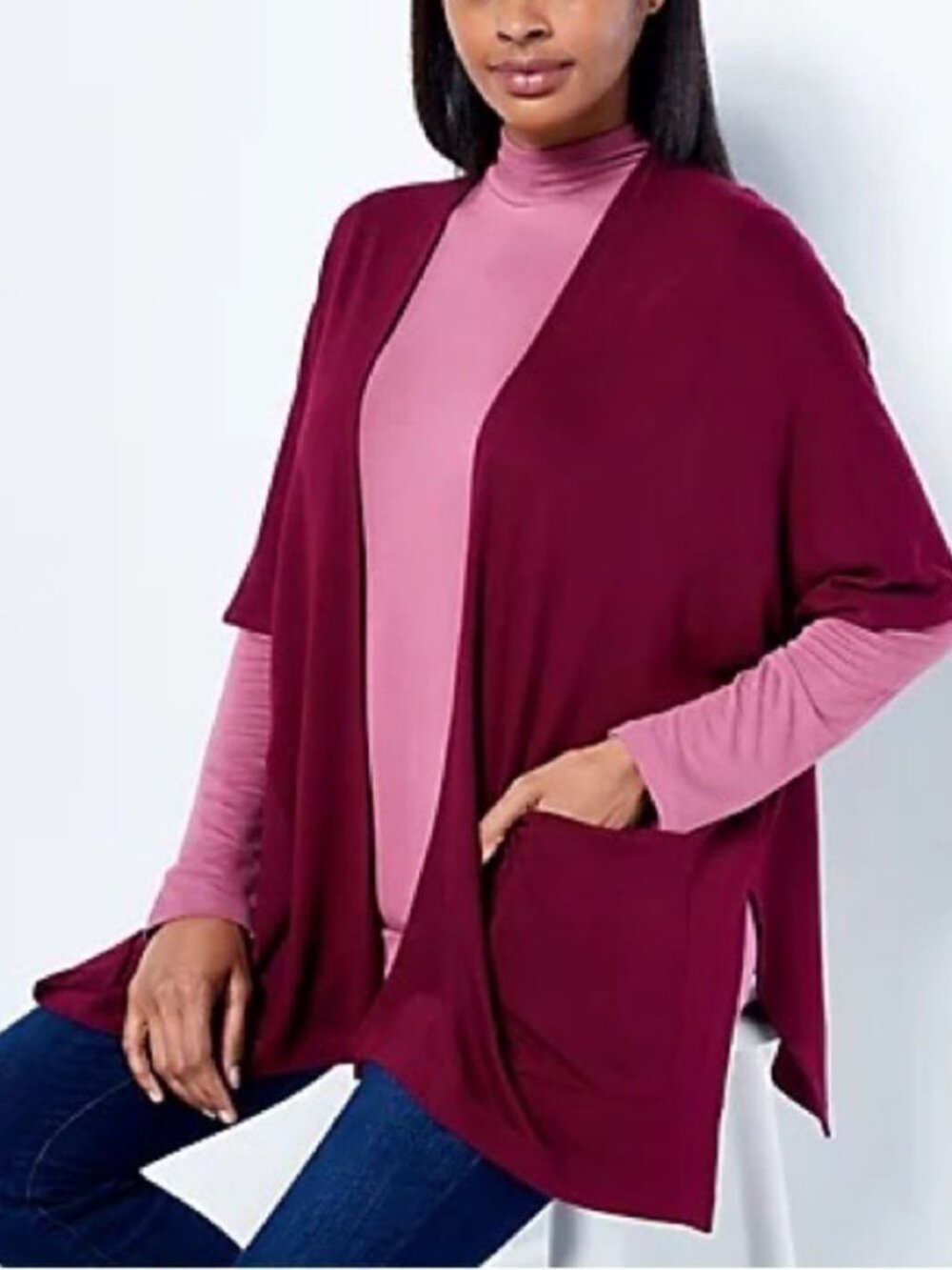 Susan Graver Weekend Jersey Knit Relaxed Cardigan